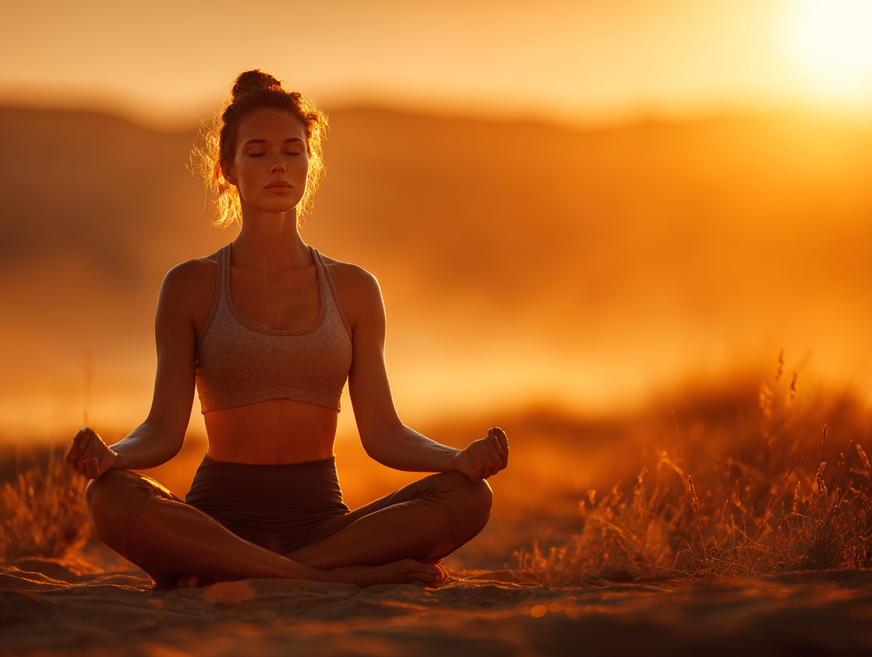 Clase de yoga en grupo con diferentes edades practicando posturas
